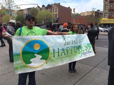 Staff of the Church of Scientology Harlem march to raise moral standards in the community