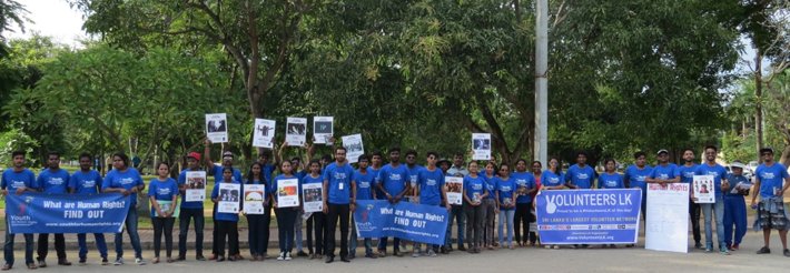 Team 29 Responsibility and Youth for Human Rights at the start of their Human Rights Walk in Colombo, Sri Lanka