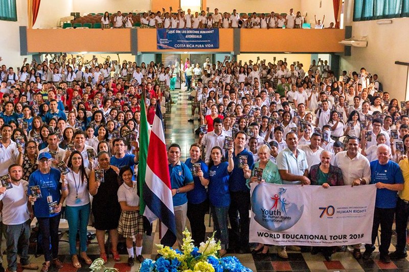 15th annual Youth for Human Rights World Educational Tour for Peace in Costa Rica