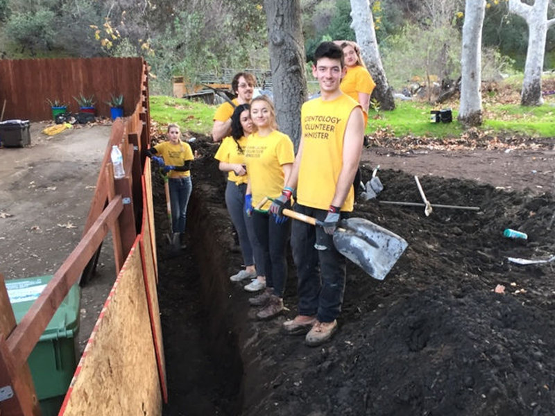 The Volunteer Ministers dug trenches to protect the property from future rainstorms and mudslides.