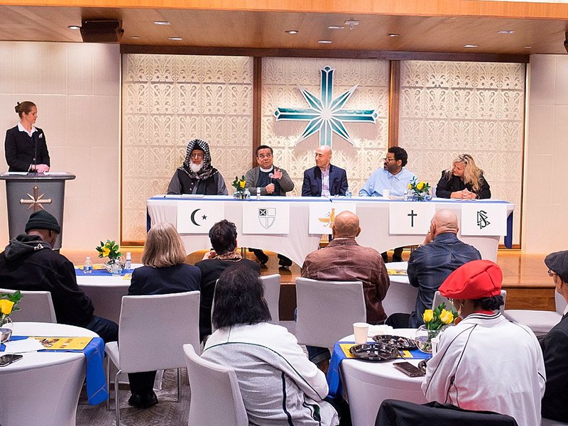 Religious leaders speak of the importance of working together toward common goals at an interfaith panel at the Church of Scientology Los Angeles in honor of World Interfaith Harmony Week