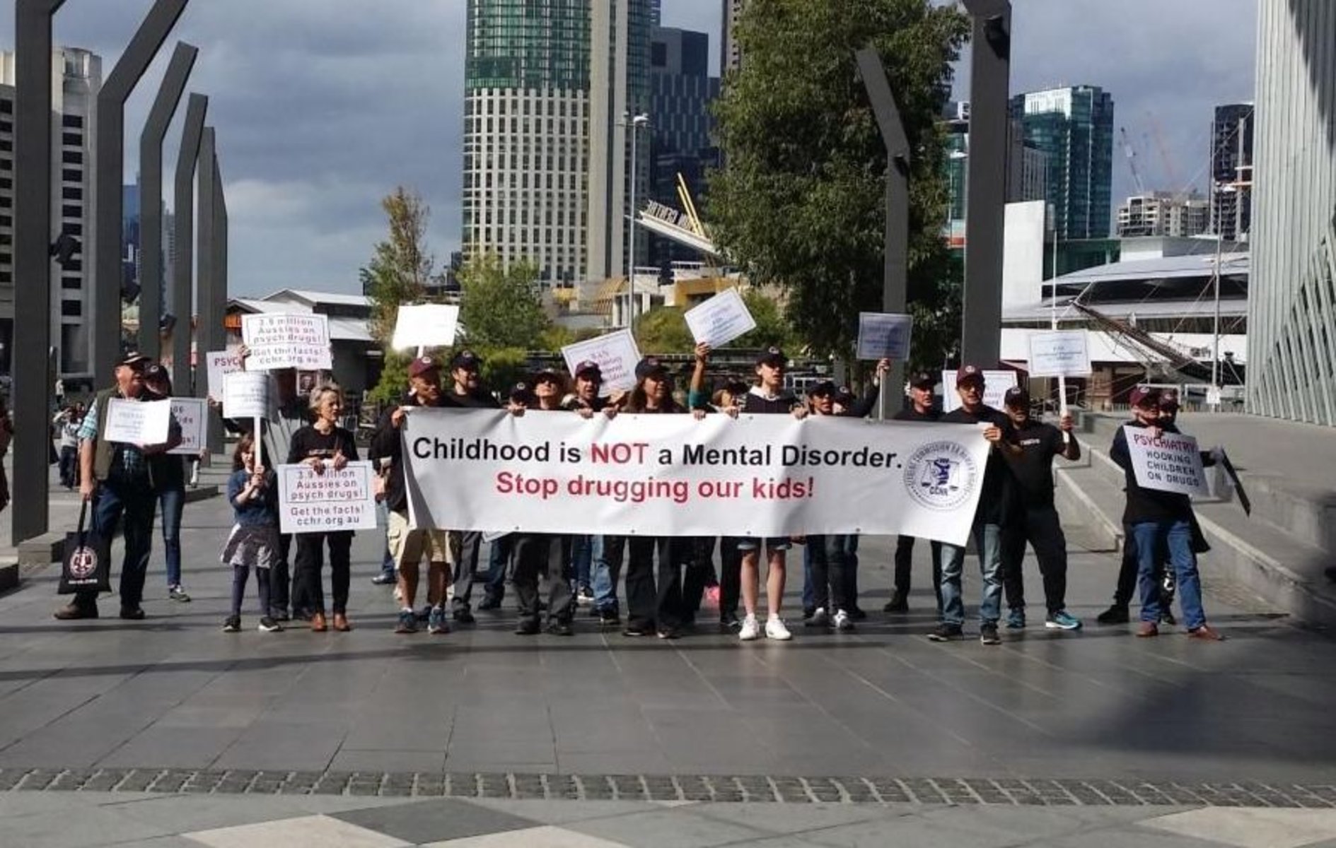 Citizens Commission on Human Rights protests at the WPA Congress at the Melbourne Convention Centre 