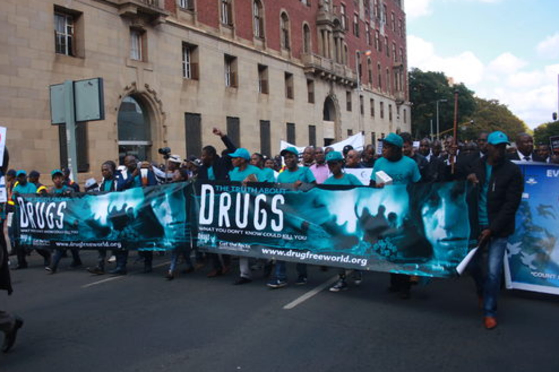 Drug-Free World South Africa joined in the 100-Man March in Pretoria.