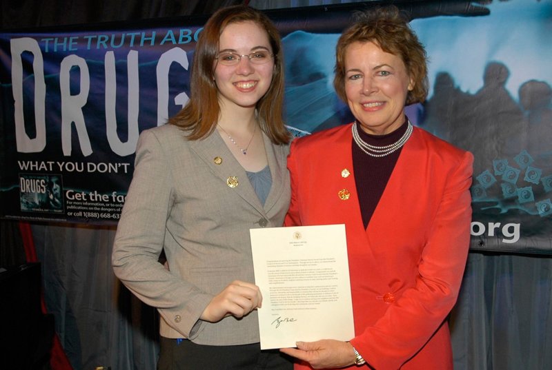 Ellen Maher-Forney and her daughter Julie Brinker received Presidential Volunteer Service Awards from former President George W. Bush in 2008 for their drug education and prevention work and other volunteer services.