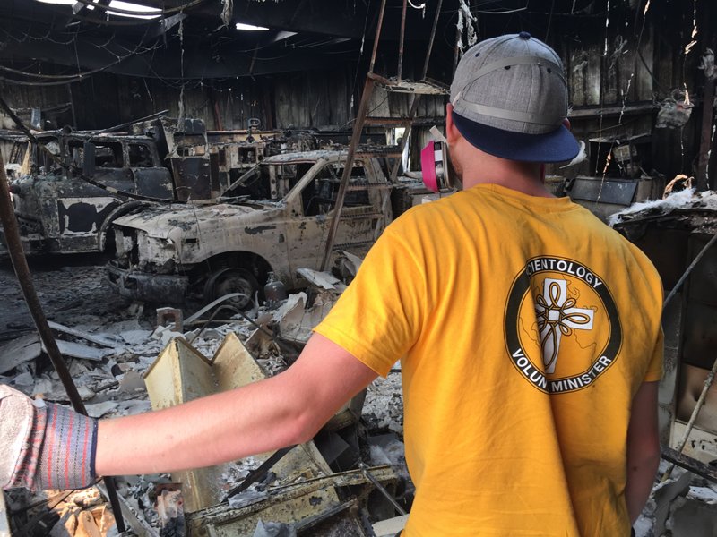 A Scientology Volunteer Minister serving at the Carr Fire in Northern California