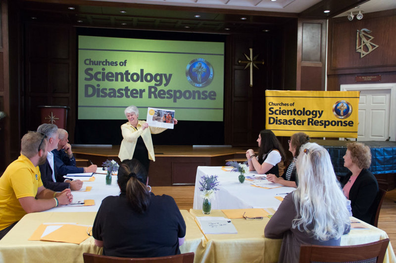 Volunteers representing Scientology Volunteer Ministers Corps from seven states