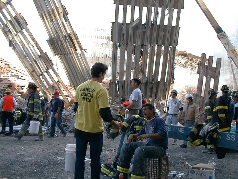 Scientology Volunteer Ministers at Ground Zero New York in the wake of the 9/11 terrorist attacks.