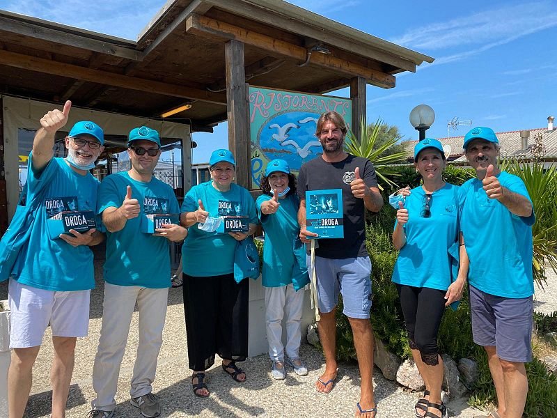 Volunteers from the Tuscany chapter of Foundation for a Drug-Free World take their Truth About Drugs campaing beach resorts along the coast to help youth decide to live drug-free.