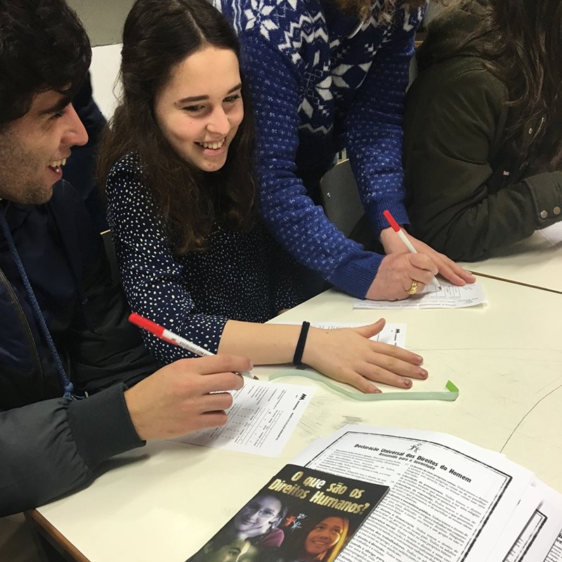 Students in Porto, Portugal learn their rights.