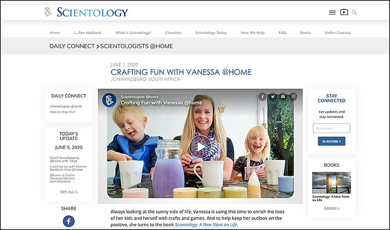 Scientologists at Home on Scientology.org