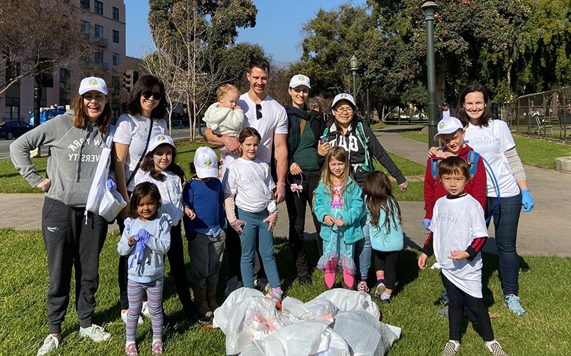  Over a dozen kids and parents helped to clean up the park in Pasadena as part of The Way to Happiness project, sponsored by the Church of Scientology of Pasadena.