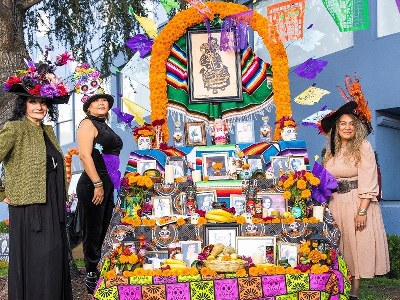 Traditional “ofrendas“ created to honor the dead.