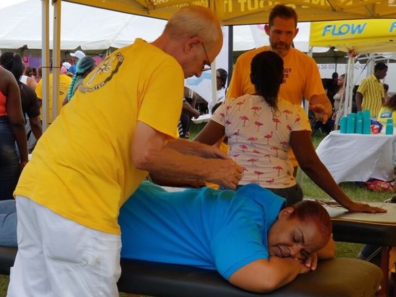A preschool director first experienced a Scientology assist at the Relief Day in Freeport, where Volunteer Ministers were helping people with the technique.