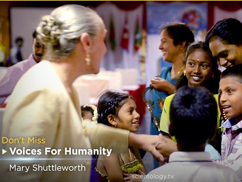 Mary Shuttleworth, founder of Youth for Human Rights International, featured on Voices for Humanity on the Scientology Network
